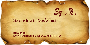 Szendrei Noémi névjegykártya