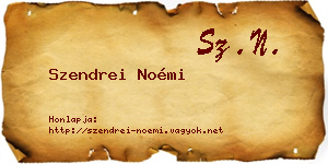 Szendrei Noémi névjegykártya